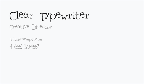 Clear Typewriter Business Card
