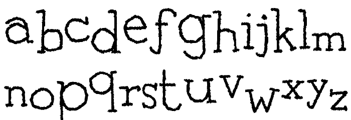 Clear Typewriter Font LOWERCASE