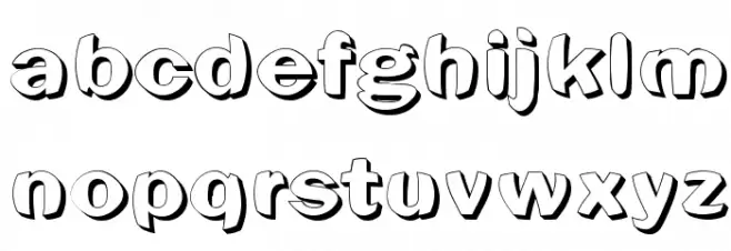 Clearblock circular - 3DFX Font LOWERCASE
