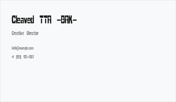 Cleaved TTR -BRK- Business Card