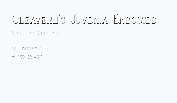 Cleaver's_Juvenia_Embossed Business Card
