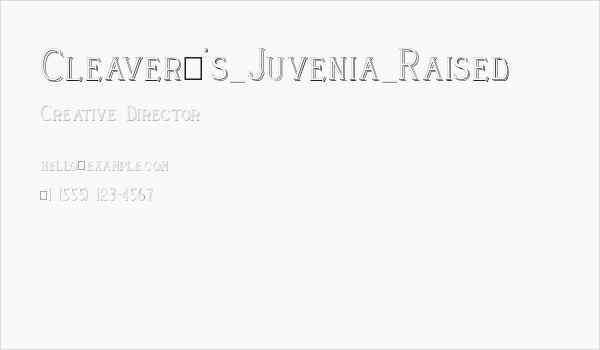 Cleaver's_Juvenia_Raised Business Card
