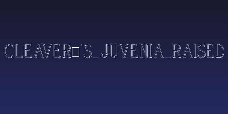 Cleaver's_Juvenia_Raised Social Header