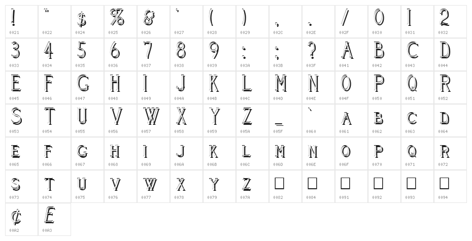 Cleaver's_Juvenia_Shadowed Character Map