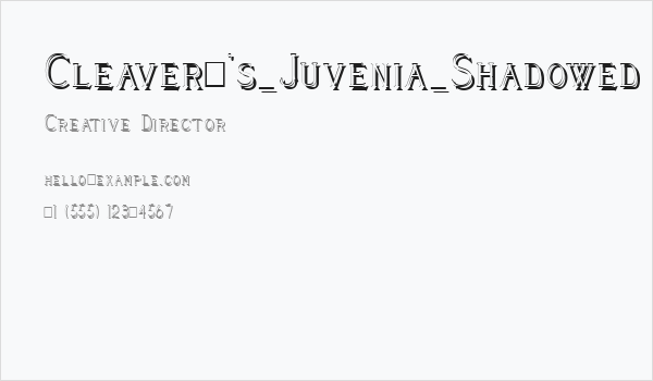Cleaver's_Juvenia_Shadowed Business Card