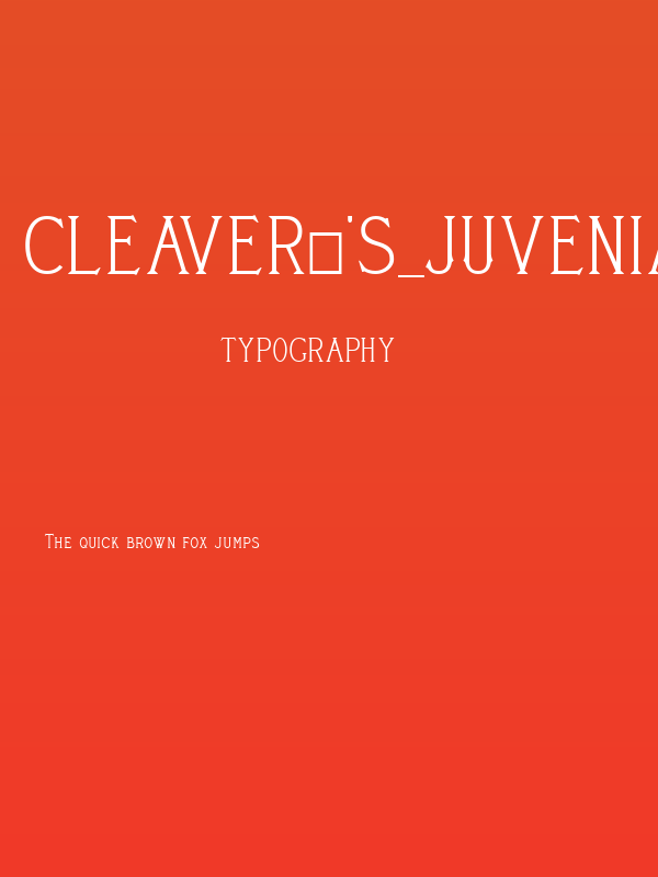 Cleaver's_Juvenia Poster