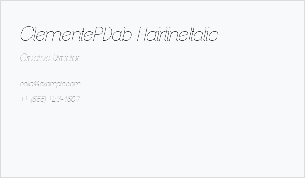 ClementePDab-HairlineItalic Business Card