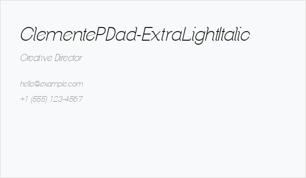 ClementePDad-ExtraLightItalic Business Card