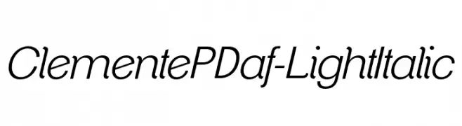 ClementePDaf-LightItalic  Free Fonts Download