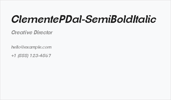 ClementePDal-SemiBoldItalic Business Card