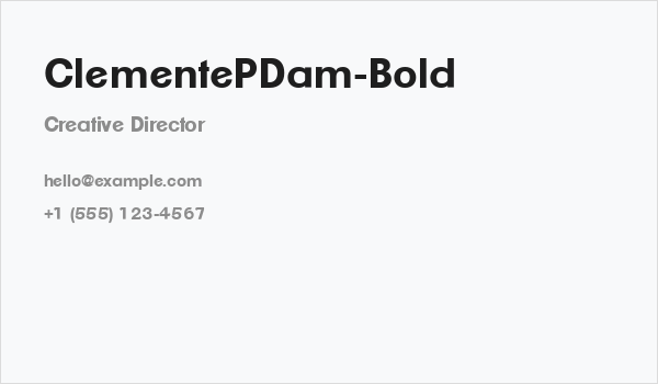 ClementePDam-Bold Business Card