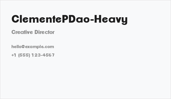 ClementePDao-Heavy Business Card