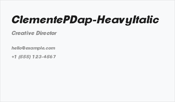 ClementePDap-HeavyItalic Business Card