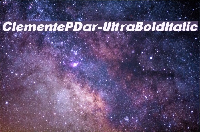 ClementePDar-UltraBoldItalic Font examples
