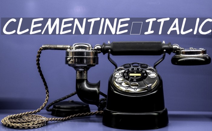 Clementine Italic Font examples