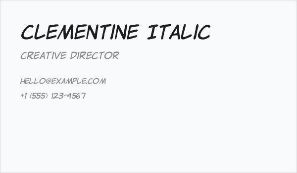 Clementine Italic Business Card