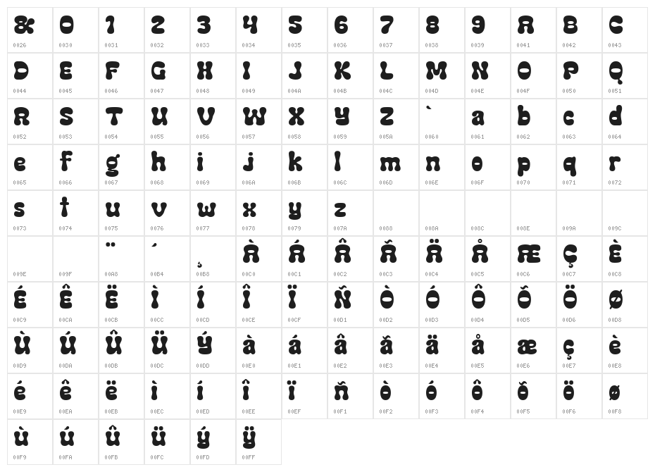 Cleo Folk Demo Regular Character Map