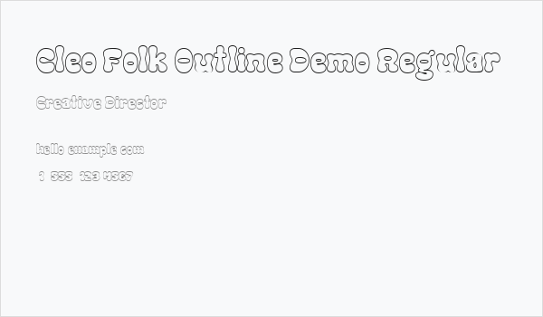 Cleo Folk Outline Demo Regular Business Card