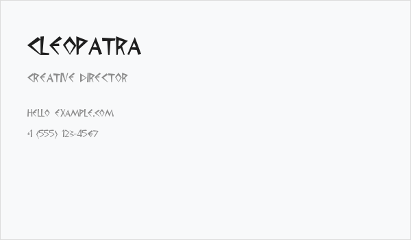 Cleopatra Business Card