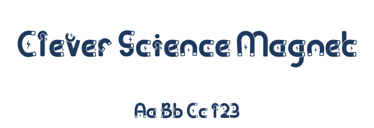 Clever Science Magnet Font Preview