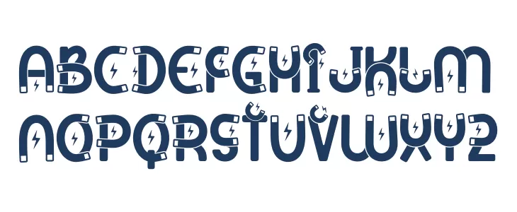 Clever Science Magnet Font UPPERCASE