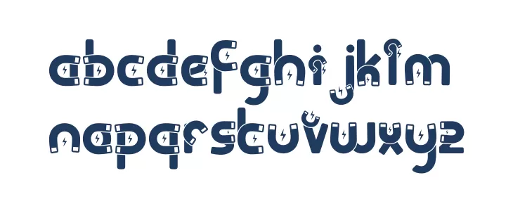 Clever Science Magnet Font LOWERCASE
