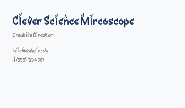 Clever Science Mircoscope Business Card