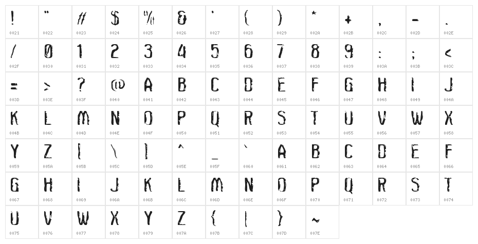Click Clock Character Map