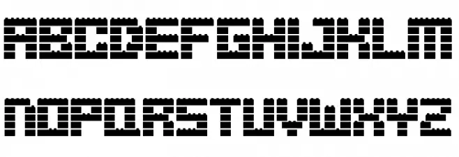 Clicky Bricks 2 Outlines Regular Font Litere mari