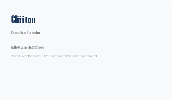 Cliffton Business Card