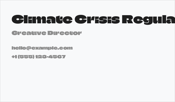 Climate Crisis Regular Business Card