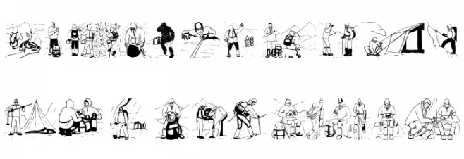 Climbers Шрифта ВЕРХНИЙ