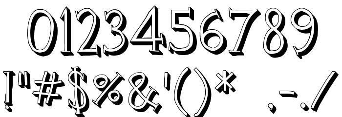Clink Outlined Font OTHER CHARS