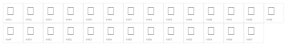 Clip Font Caps Character Map