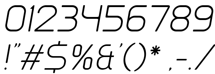 Clipangle ExtraLight Italic Font OTHER CHARS