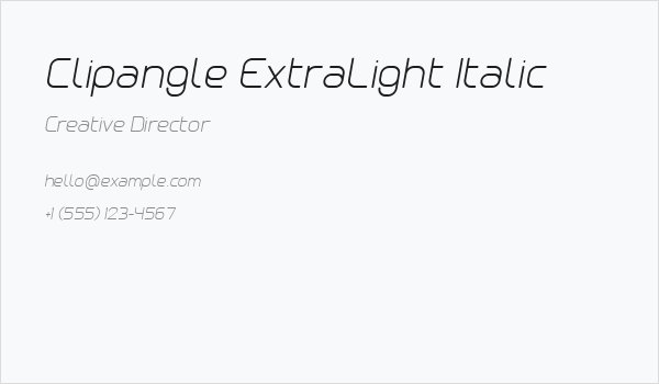Clipangle ExtraLight Italic Business Card