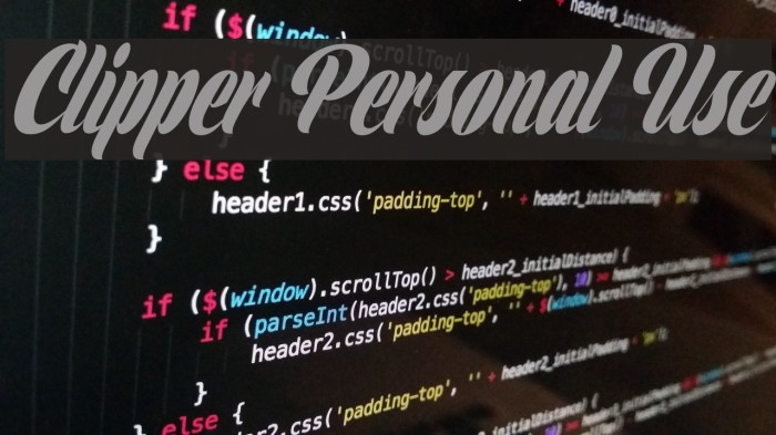 Clipper Personal Use Font examples