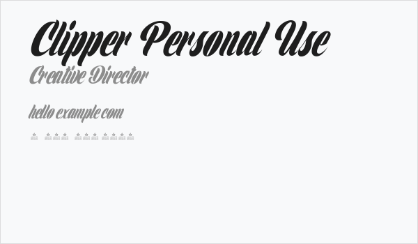 Clipper Personal Use  Business Card