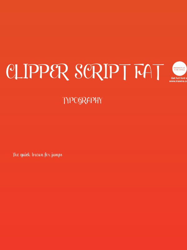 Clipper Script Fat [Personal Use] Poster