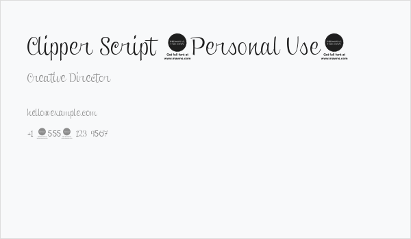 Clipper Script [Personal Use] Business Card
