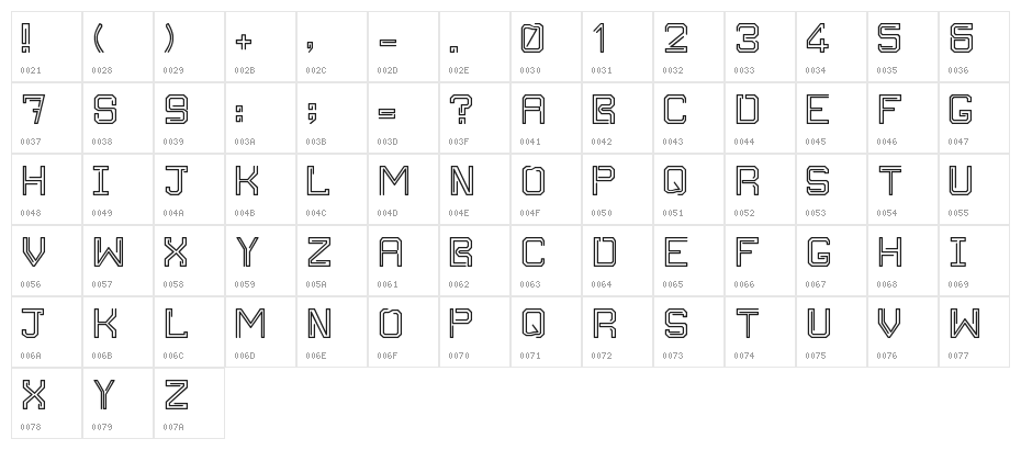 Clippersnip Office Regular Character Map