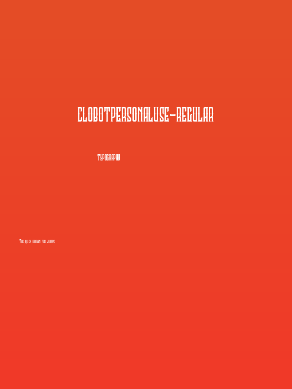 ClobotPersonalUse-Regular Poster