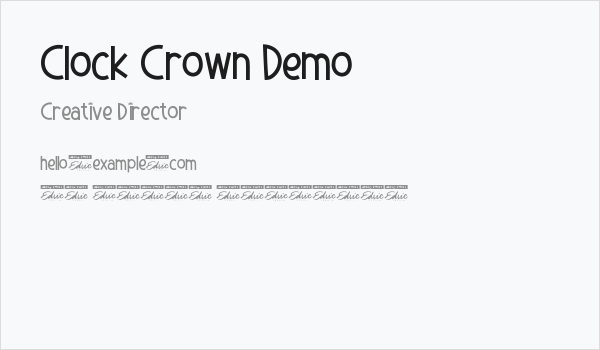 Clock Crown Demo Business Card