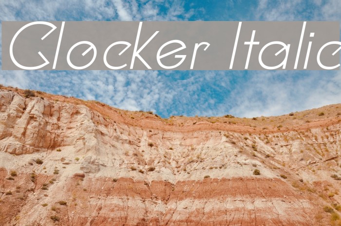 Clocker Italic Font examples