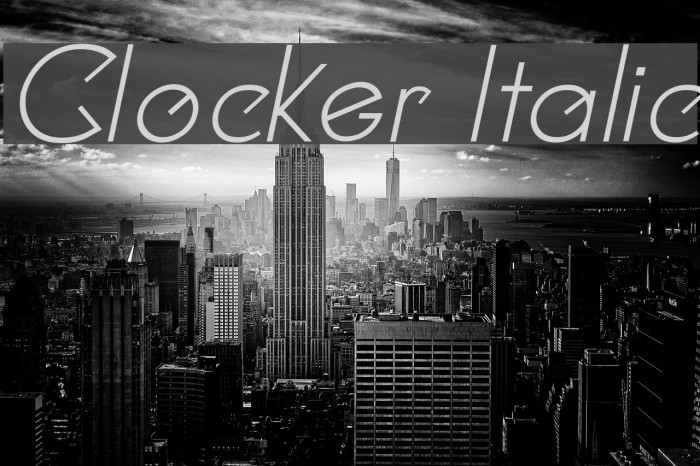 Clocker Italic Font examples