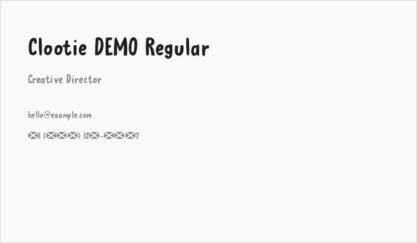Clootie DEMO Regular Business Card