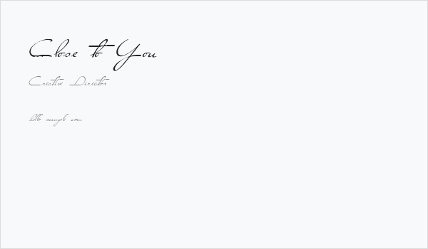 Close to You Business Card