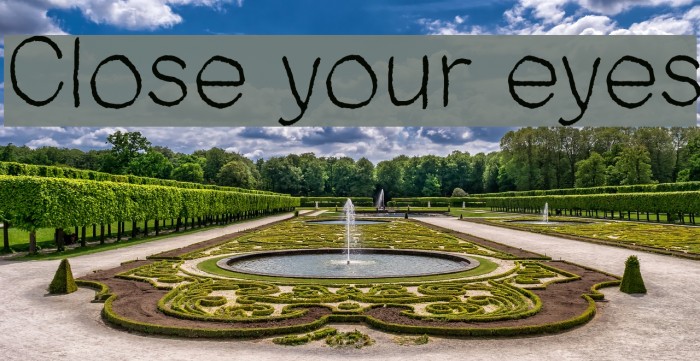 Close your eyes Font examples