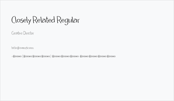 Closely Related Regular Business Card