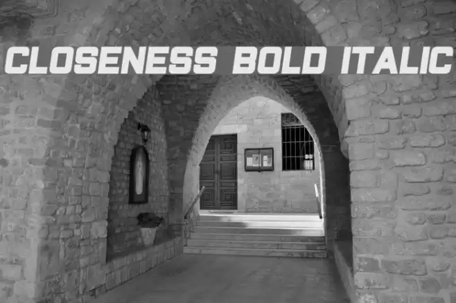 Closeness Bold Italic Font examples